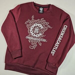 Crooks And Castles Sweatshirt Crewneck Size Large Deep Red‎